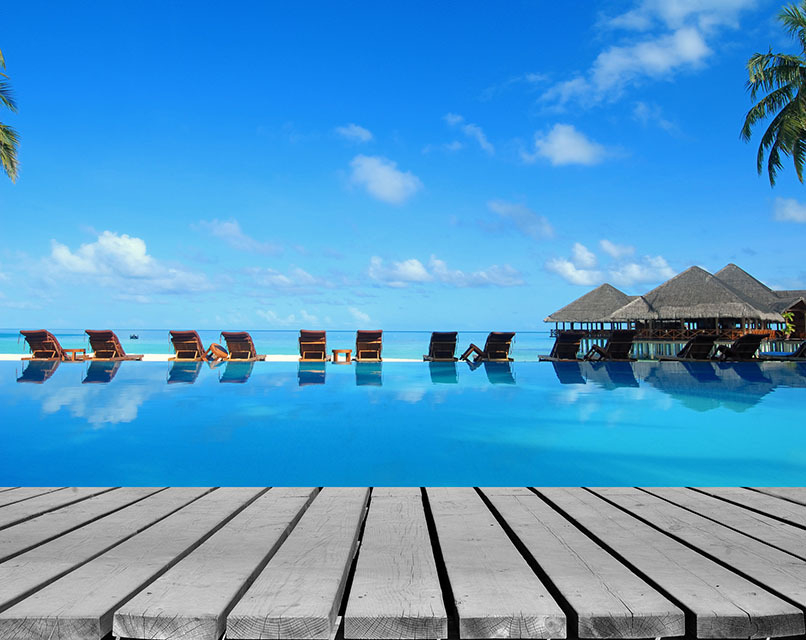 Maldives deck chairs villas