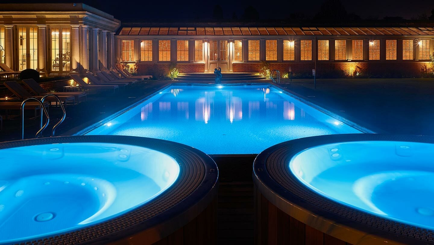 Outdoor pool at night