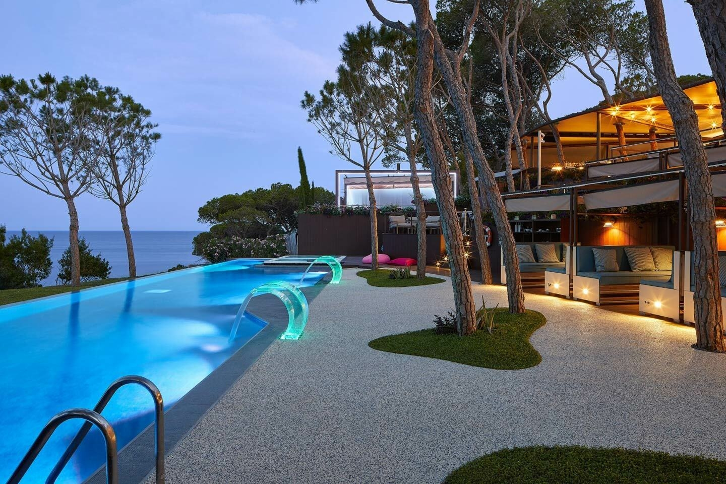 Sea Club Infinity pool at night