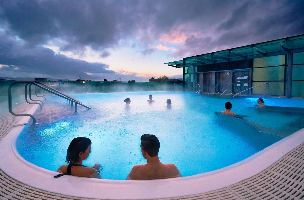 Thermae Bath Spa Couple and guests 6 blue